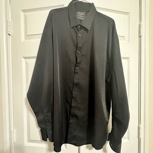 Black silky button down dress shirt